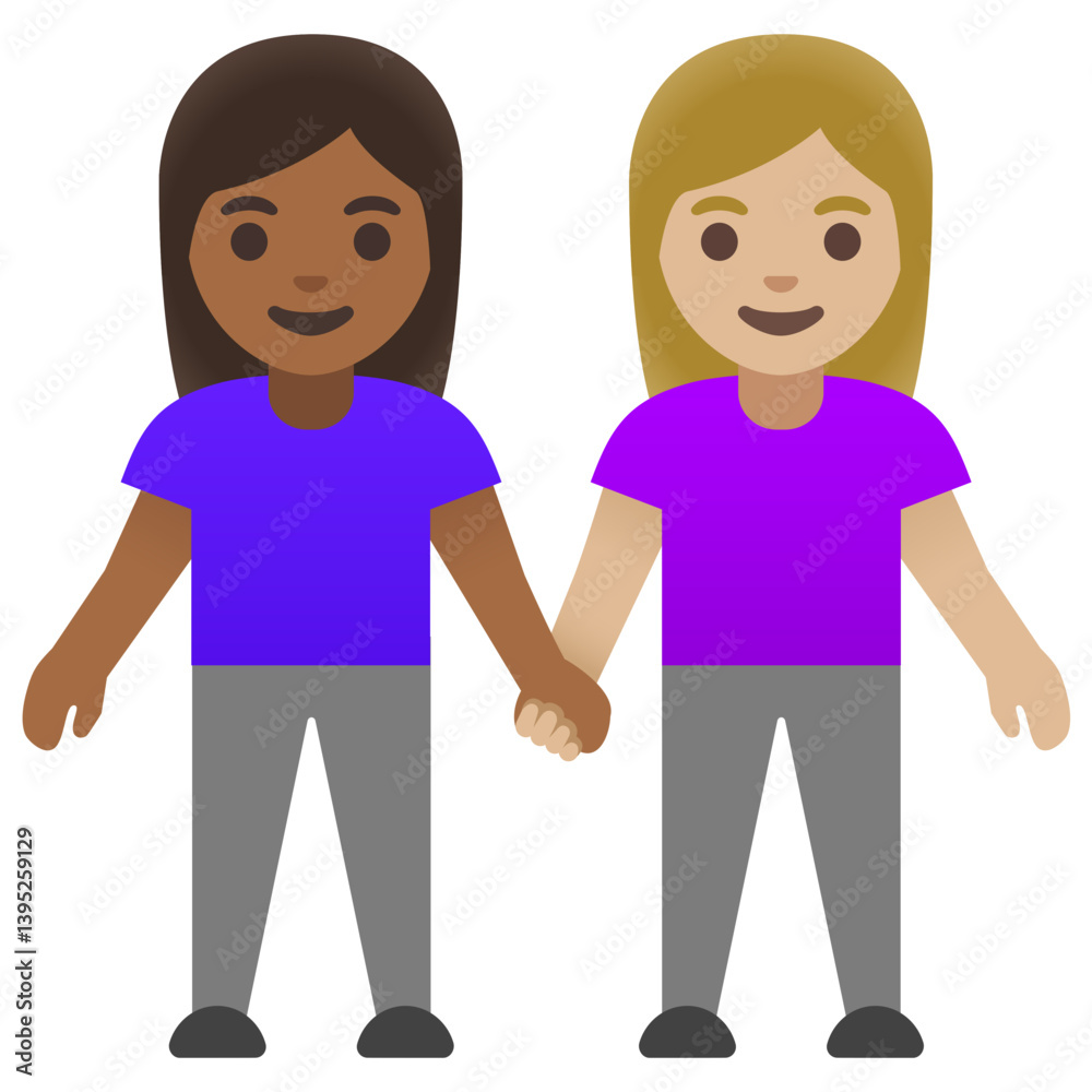 Holding Hands Emoji - Diverse Women Holding Hands Emoji - Diverse Women