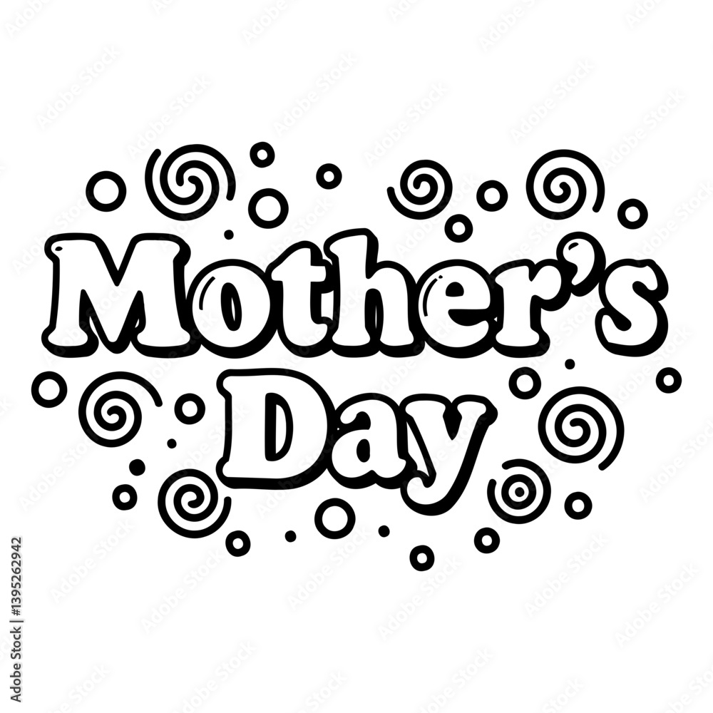 Fototapeta premium Black and white Mother's Day graphic