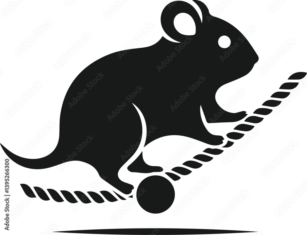 Fototapeta premium Hamster black vector animal silhouette