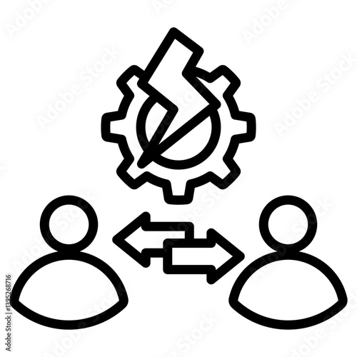 Conflict Management icon with line style