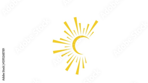Animated solar energy icon. Animation, pictogram, motion graphic. Useful for social media repetitive motion