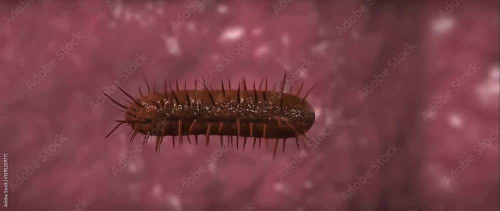 Anamorphic video of 3D animation parasite inside the human body Anamorphic video of 3D animation parasite inside the human body