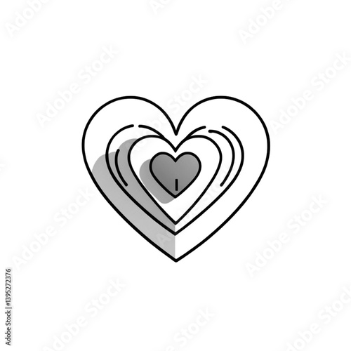 ハートアイコン（線画スタイル）｜Heart Icon (Line Style)