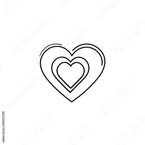 ハートアイコン（線画スタイル）｜Heart Icon (Line Style)