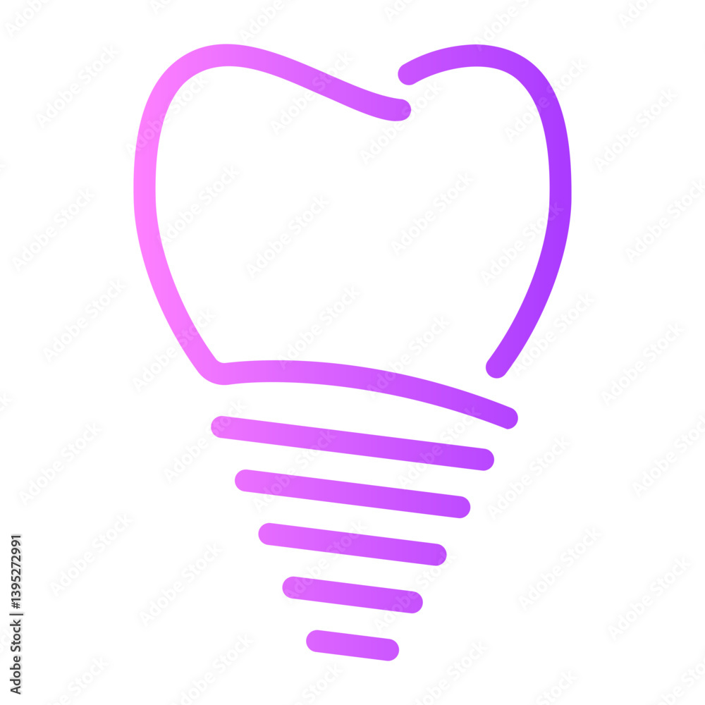 Obraz premium dental implant gradient icon