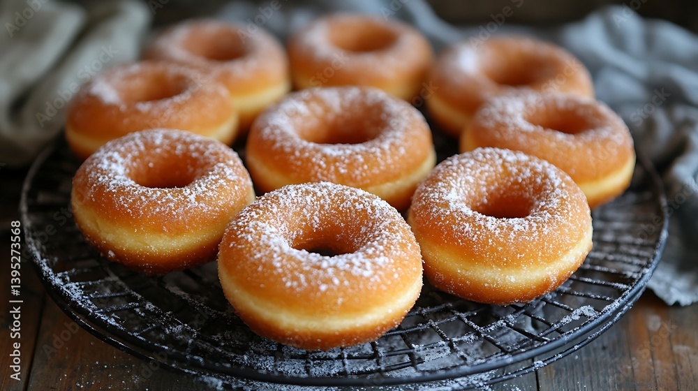 Fresh Donuts on Wire Rack