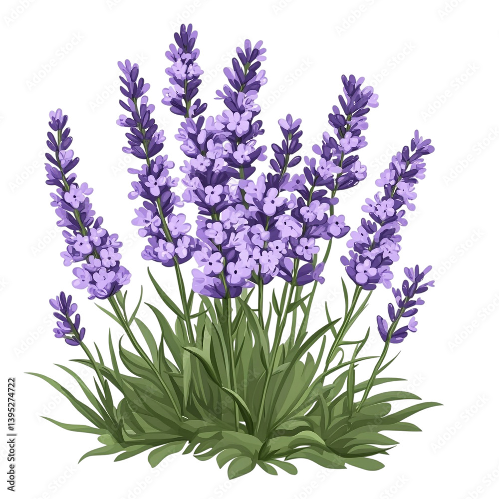 Fototapeta premium Lush Lavender Blooms Peaceful Purple Flowers Tranquil Nature Scene