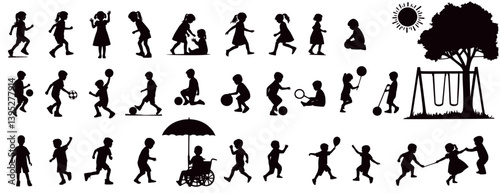 Children Playing Silhouettes