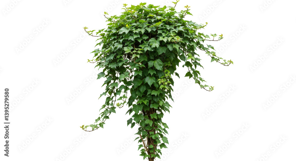 Fototapeta premium Lush Green Ivy Plant Cascading Downward, Enhancing Natural Beauty in a Garden