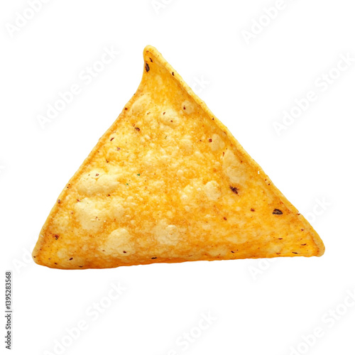 A crispy tortilla chip ready to be eaten delicious snack