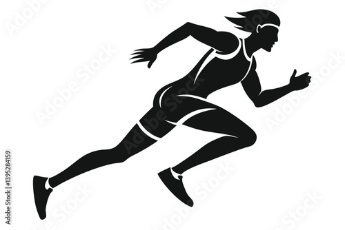 Silhouette of Athlete Running 