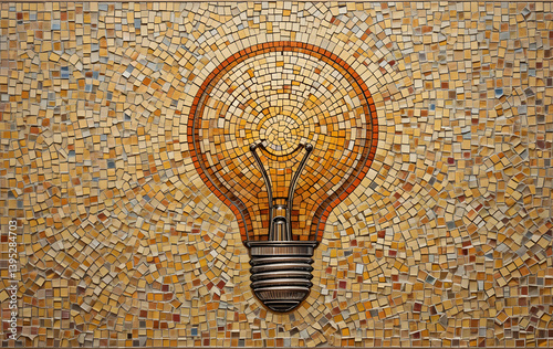 light bulb on old stone wall