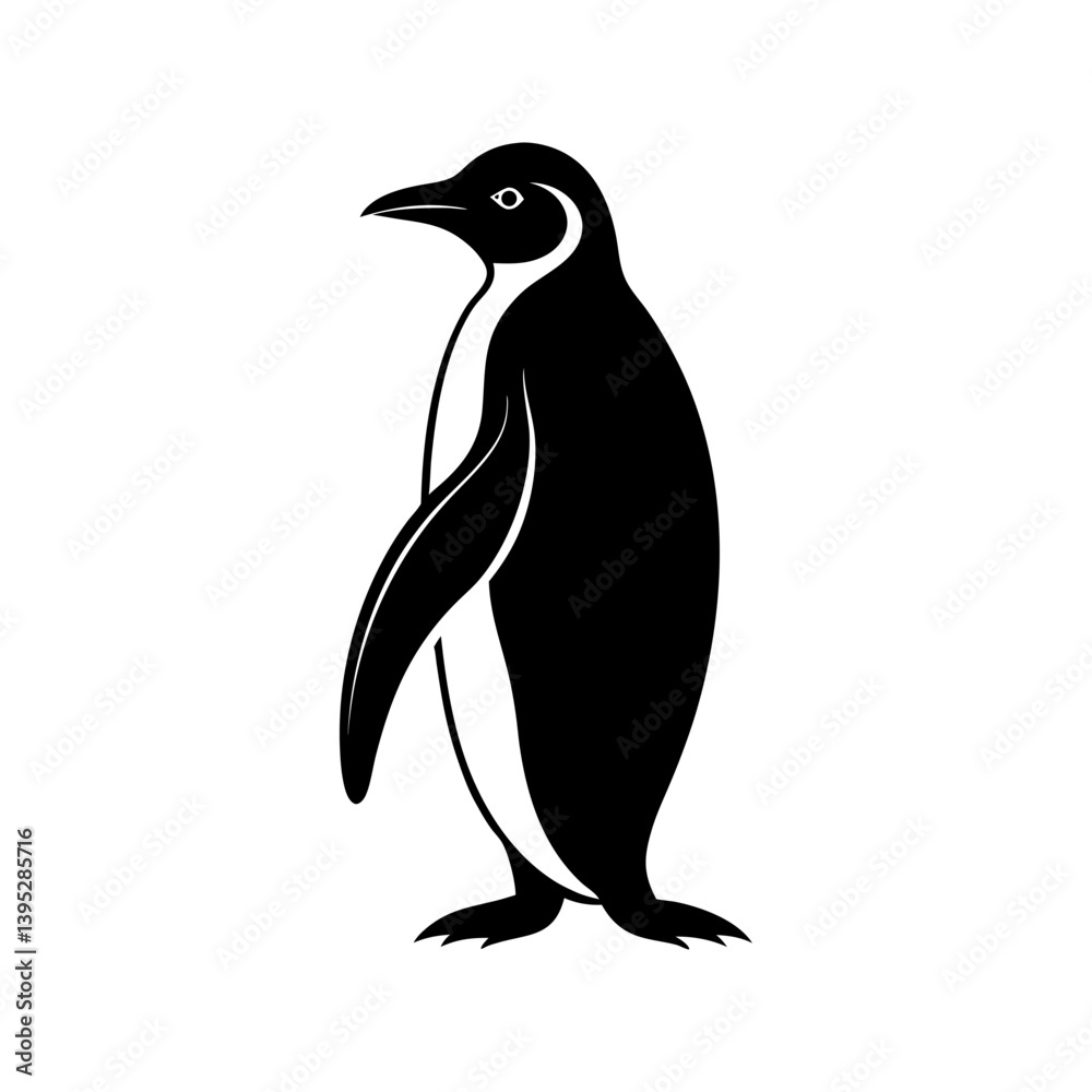 Fototapeta premium Emperor Penguin Silhouette vector illustration