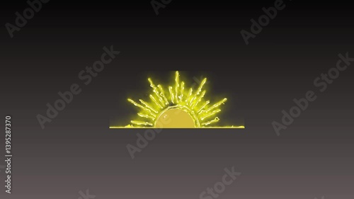 Animated solar energy icon. Animation, pictogram, motion graphic. Useful for social media repetitive motion