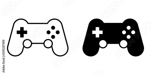 Gaming Controller Icon Vector Set. Game console Vector Icon in line style design. Symbol of Gamepad. Vector illustration.