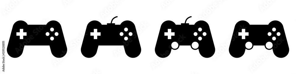 Gaming Controller Icon Vector Set. Game console Vector Icon in line style design. Symbol of Gamepad. Vector illustration. Gaming Controller Icon Vector Set. Game console Vector Icon in line style design. Symbol of Gamepad. Vector illustration.