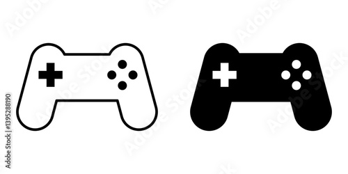 Gaming Controller Icon Vector Set. Game console Vector Icon in line style design. Symbol of Gamepad. Vector illustration.