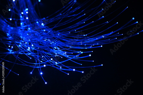 Obraz na płótnie optical fiber, a conductor of light and information w salonie