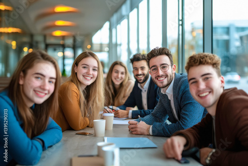 young businesspeople having a meeting together at office
