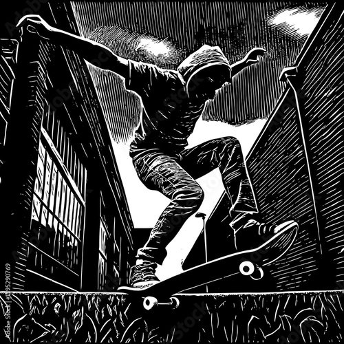vector illustration of a skateboarder