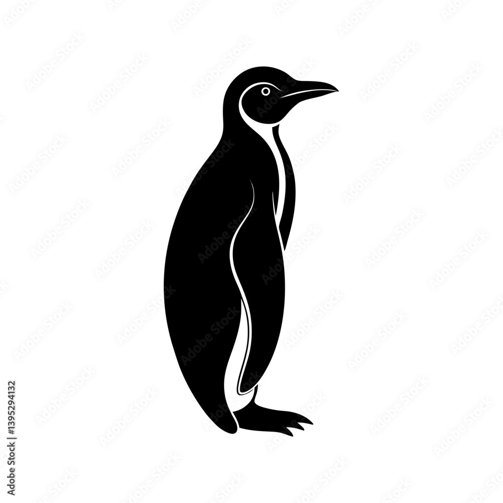 Obraz premium Emperor Penguin Silhouette vector illustration