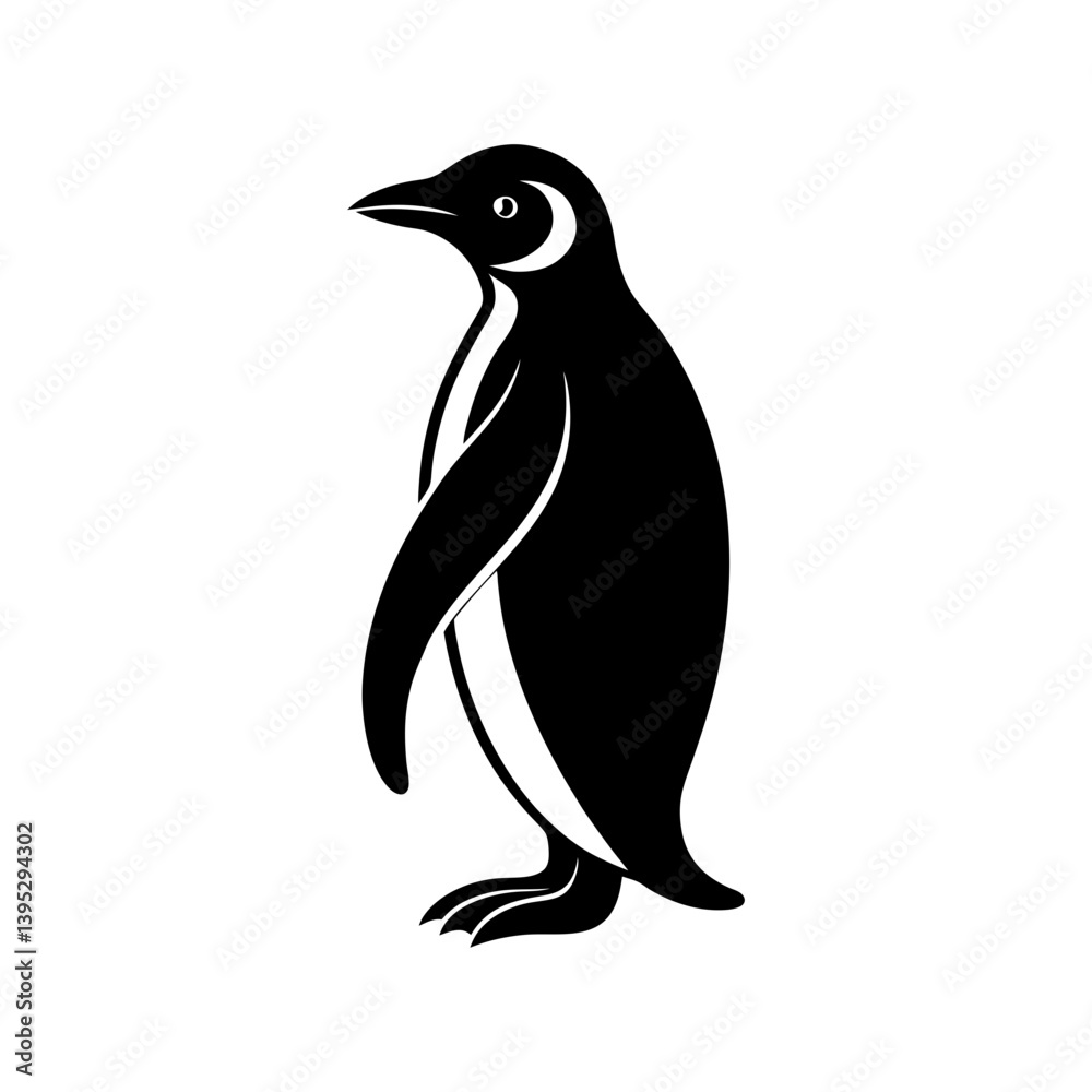 Obraz premium Emperor Penguin Silhouette vector illustration