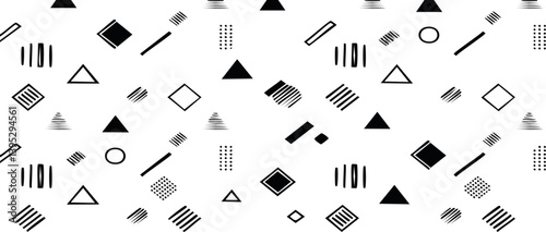 Obraz na płótnie seamless pattern with black and white elements vector art design w salonie