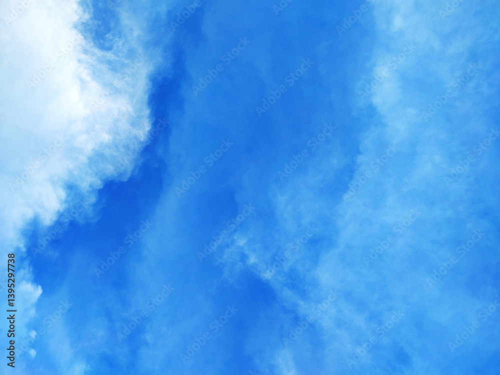 Obraz premium View Bright blue sky with white clouds