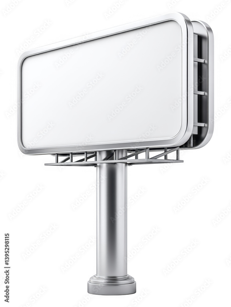 Fototapeta premium Blank Billboard Installation in a Clean Neutral Studio Environment on Transparent Background