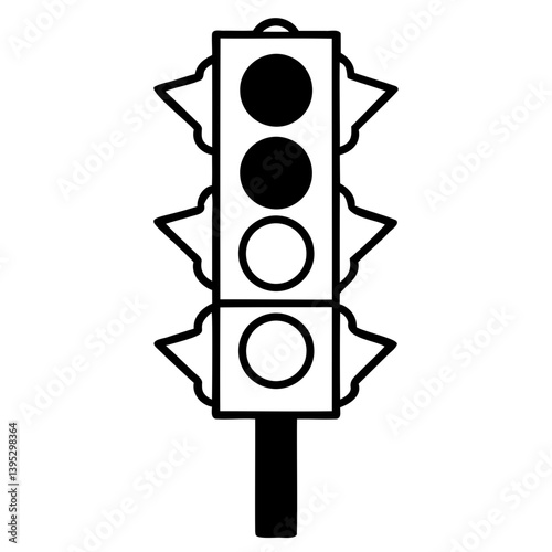 Traffic Light Silhouette Vector Icon Design Isolated on Transparent Background