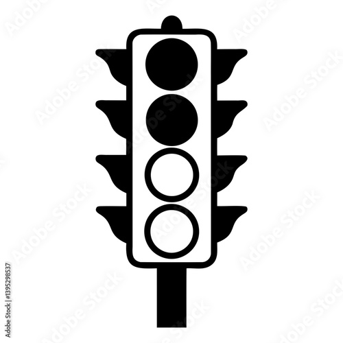 Traffic light silhouette vector icon isolated on transparent background