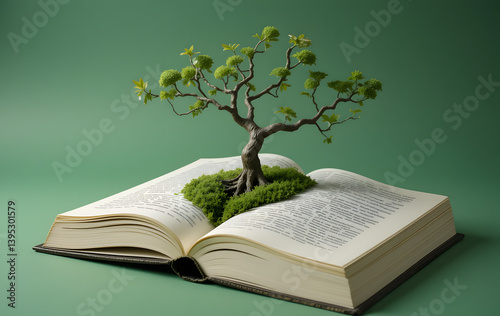 open book with tree