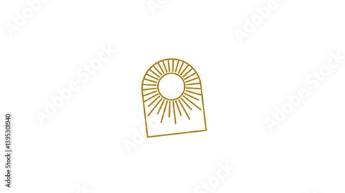 Animated solar energy icon. Animation, pictogram, motion graphic. Useful for social media repetitive motion