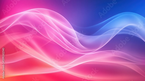 Colorful abstract background with flowing, gradient waves of pink, blue, purple.
