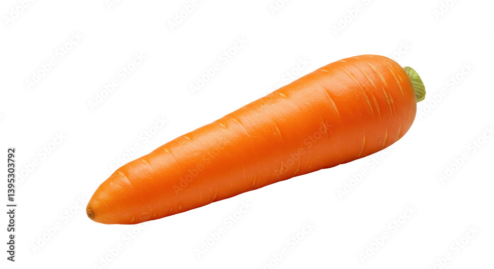 Fresh orange carrot isolated on white background, showcasing its vibrant color and texture Fresh orange carrot isolated on white background, showcasing its vibrant color and texture