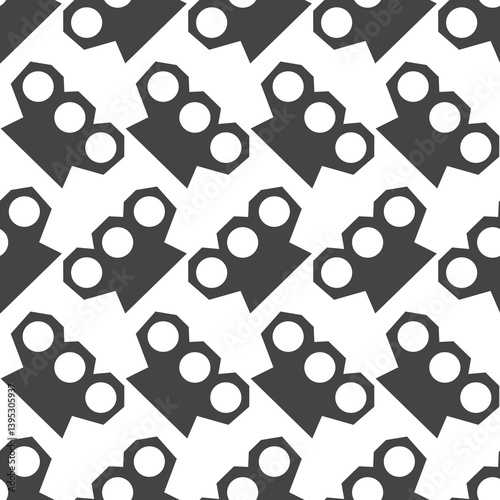 Brass knuckles seamless pattern on a white