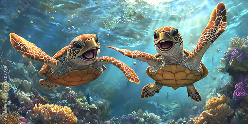 Background for Vibrant Underwater Themes