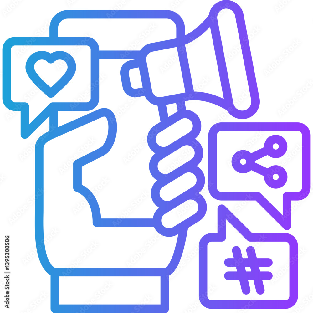 Obraz premium Mobile Ads line gradient icon