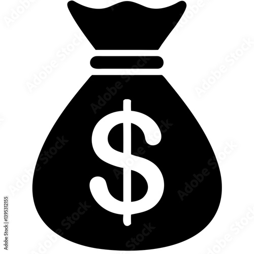 Money bag icon representing wealth and finance  