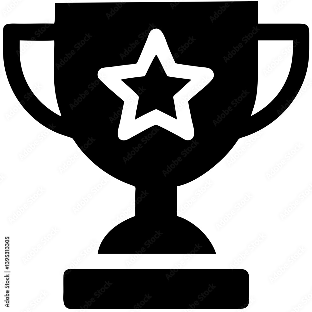 Trophy with Star Icon in Simple Black Design Trophy with Star Icon in Simple Black Design