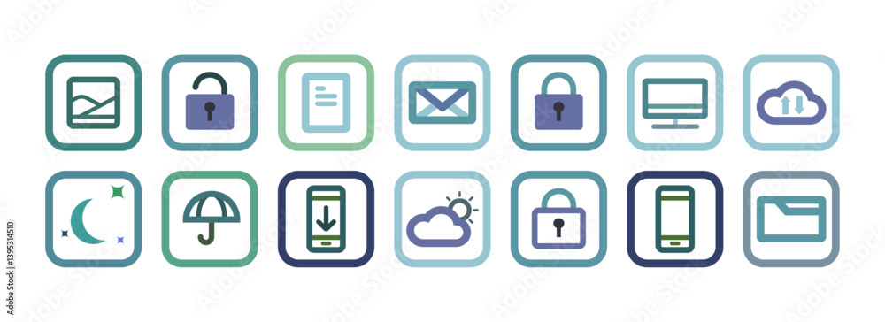 Set of technology icons vector illustration Set of technology icons vector illustration