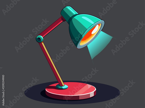 A high-quality vector of a modern LED office desk lamp, placed on a solid dark grey background