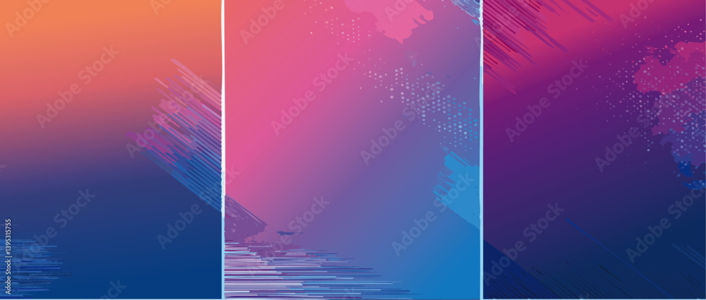abstract background Set with colorful halftone pattern vector design