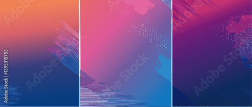 Obraz na płótnie abstract background Set with colorful halftone pattern vector design w salonie