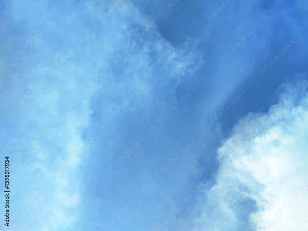 View Bright blue sky with white clouds View Bright blue sky with white clouds