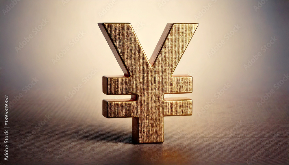 Obraz premium 金色の日本円マークの立体,generative ai_ワイド