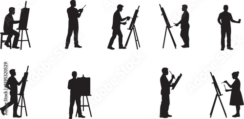 silhouettes of people in different situations