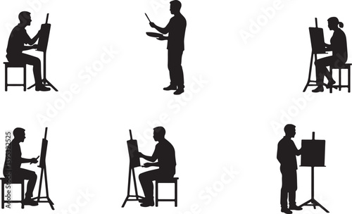 silhouettes of people in different situations