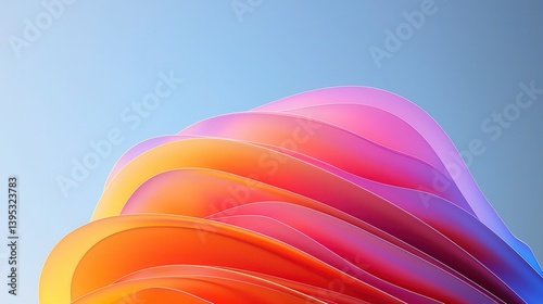 Colorful Abstract Waves with Soft Gradient Background for Design