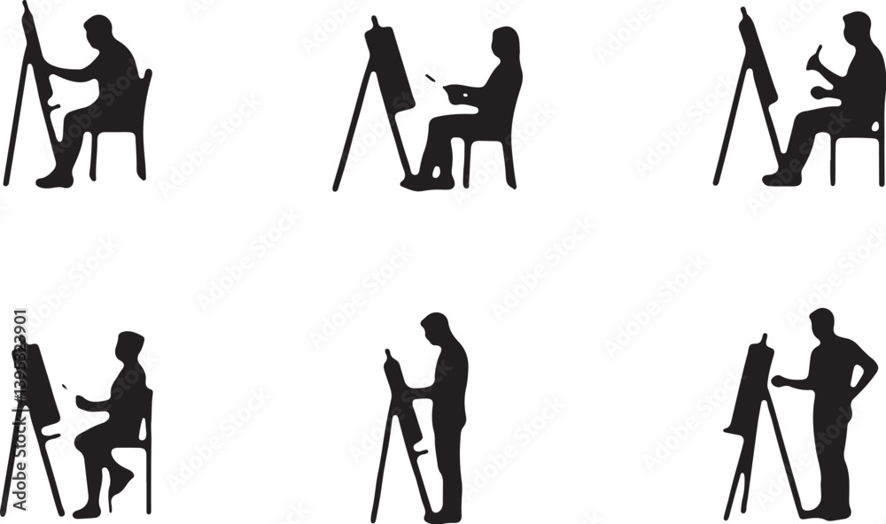 Obraz premium silhouettes of people in different situations